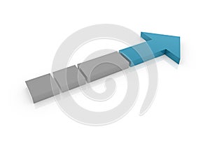 Business graph arrow blue