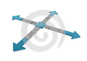 Business graph arrow blue gray