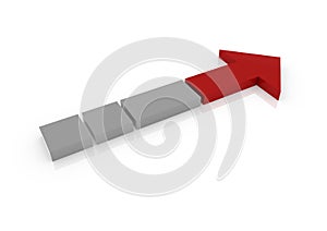 Business graph arrow red