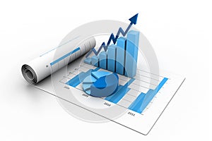 Business graph with chart