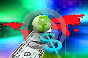 Business Graph with dollar