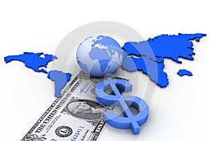 Business Graph with dollar