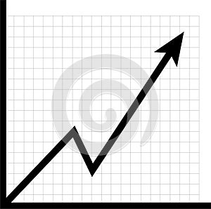 Business graph growing arrow and chart. on white background