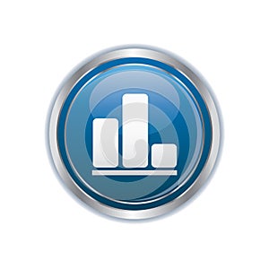 Business graph icon on the button