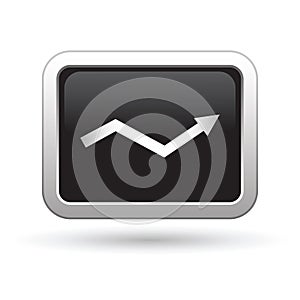 Business graph icon on the button
