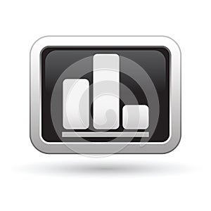 Business graph icon on the button