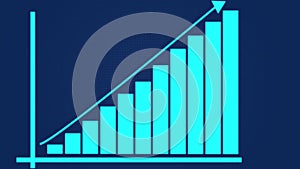 Business graph showing business growth with gird line background. Business graph chart with arrow photo