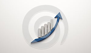 Business graph statistics growth sales 3D image logo icon growing increasing earns