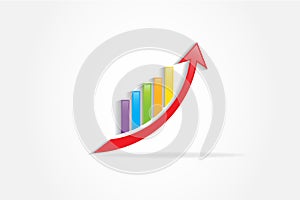 Business graph statistics growth sales icon vector image