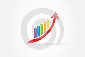 Business graph statistics growth sales icon vector image