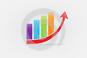 Business graph statistics growth sales logo icon vector image