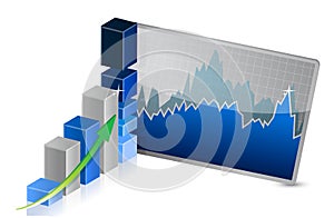 Business Graph with stocks showing profits