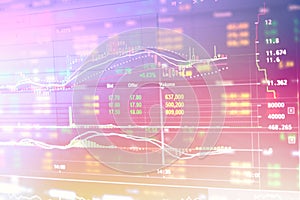 Business graph and trade monitor of Investment