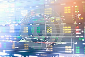 Business graph and trade monitor of Investment