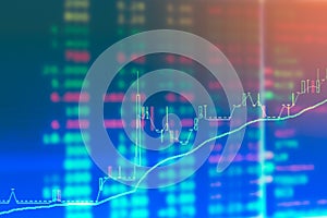 Business graph and trade monitor of Investment in gold trading,Stock market ,Futures market,Oil market