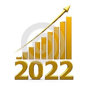 Business graph up with 2022