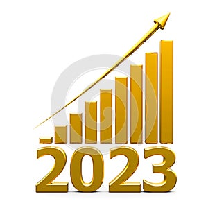 Business graph up with 2023