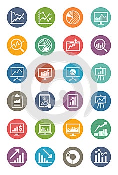 Business Graphs & Charts Icons - Dot Series