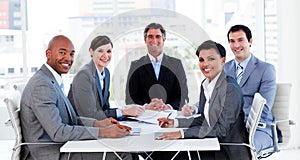 Business group showing ethnic diversity