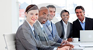 Business group showing ethnic diversity