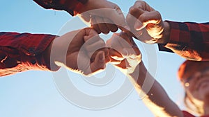 business group team. a community team of workers put their hands together. teamwork business concept. collaboration