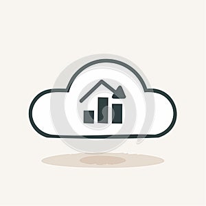 Business Growth Chart in Cloud Icon