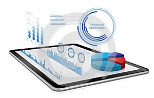 Business growth chart in digital tablet