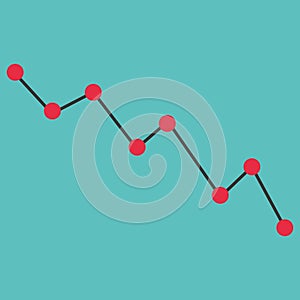 Business growth chart. Flat design. Illustration