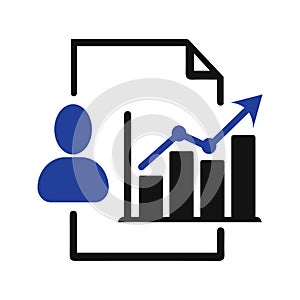 Business growth chart icon