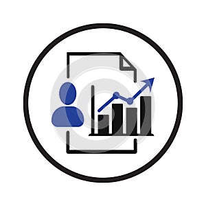 Business growth chart icon