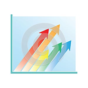 Business Growth Chart Oblique Arrows