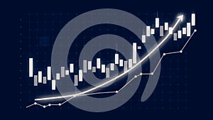 Business growth concept in allusive graph chart showing marketing sales profit