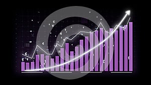 Business growth concept in allusive graph chart showing marketing sales profit