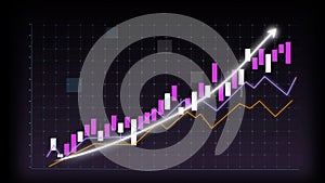 Business growth concept in allusive graph chart showing marketing sales profit