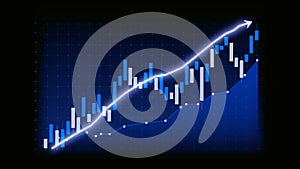 Business growth concept in allusive graph chart showing marketing sales profit