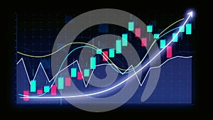 Business growth concept in allusive graph chart showing marketing sales profit