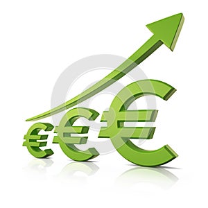Business growth concept. Euro sign