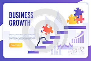 Business growth modern landing page vector template