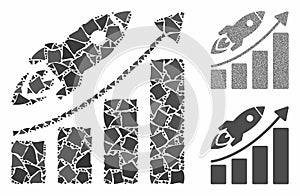 Business growth Mosaic Icon of Ragged Items