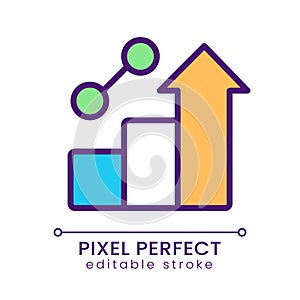 Business growth pixel perfect RGB color icon