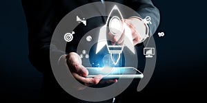 Business growth and startup launch concept EIDE