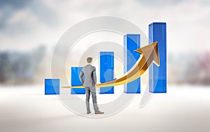 Business growth and success statistics chart. Corporate analysis of money profit increase. Financial market increase of investment