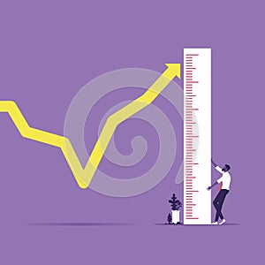 Business growth vector concept, concept of achievement evaluation