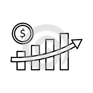 Business growth Vector Icon which can easily modify or edit