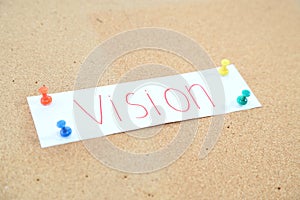 Business hand business vision plan idea in piece of paper