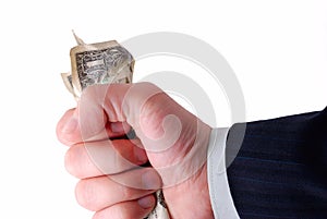Business hand holding cash