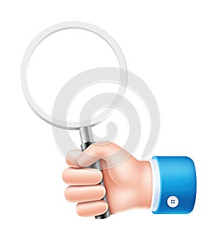 business hand holding magnifier sign symbol icon