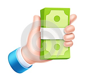 business hand with money bank sign symbol icon
