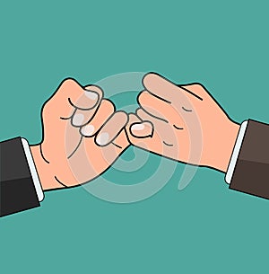 Business Hand pinky promise concept