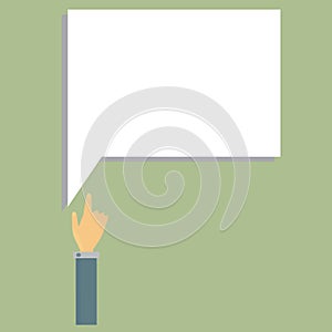 Business hand push Frame blank